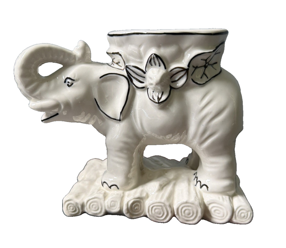 Vintage Made in Japan Elephant Ceramic Planter